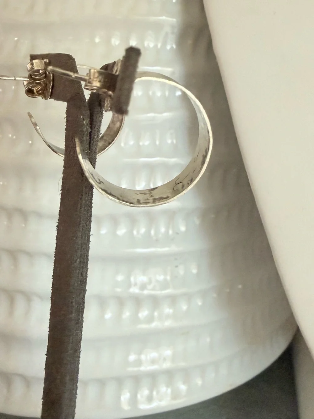Handcrafted Artist made Silver Hoop Earrings